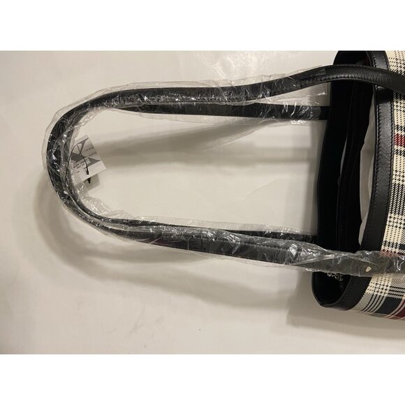 Handbag With Red Interior,Black Trim Maxx New York Plaid NWT 12" L X 8" H X 3" D - Picture 3 of 16